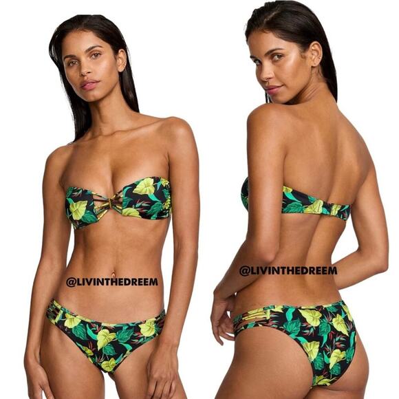 VICTORIA'S SECRET SWIM Archives Swim Bandeau Bikini Top XL & Bottoms M $120 - Picture 1 of 16